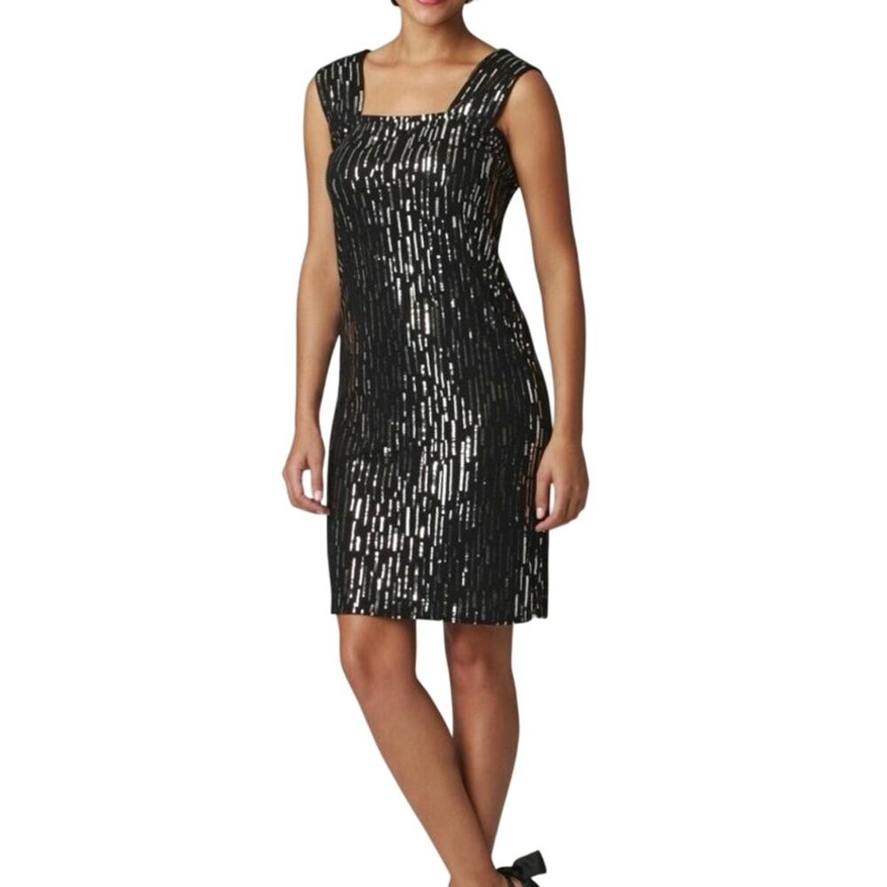 Exclusively Misook Black Silver Sequin Cocktail S… - image 1